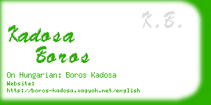 kadosa boros business card